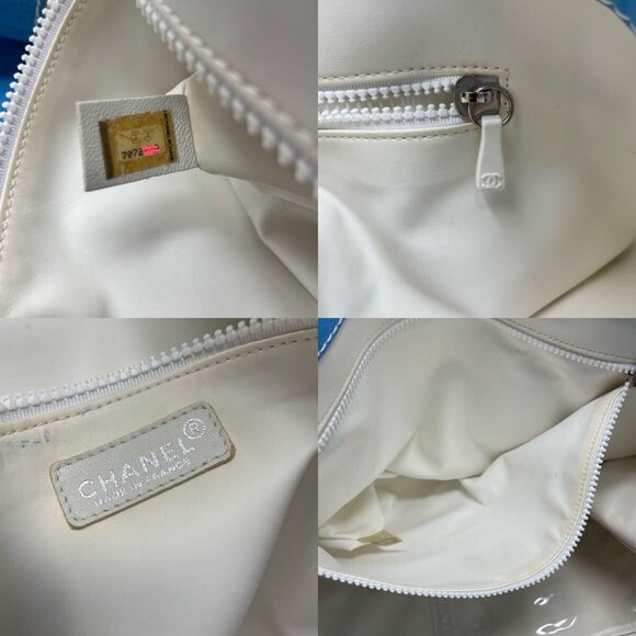 RARE Authentic CHANEL Surf Line Tote Bag High Summer Large Canvas Shoulder Bag - Picture 9 of 10